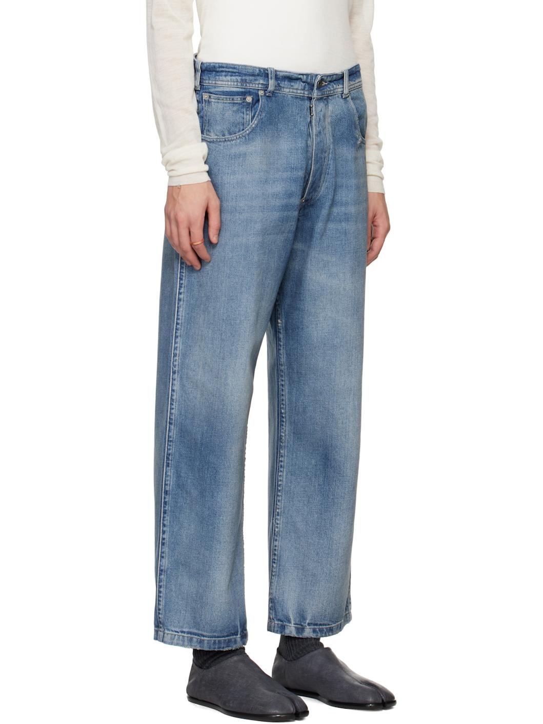 Blue Distressed Jeans - 2