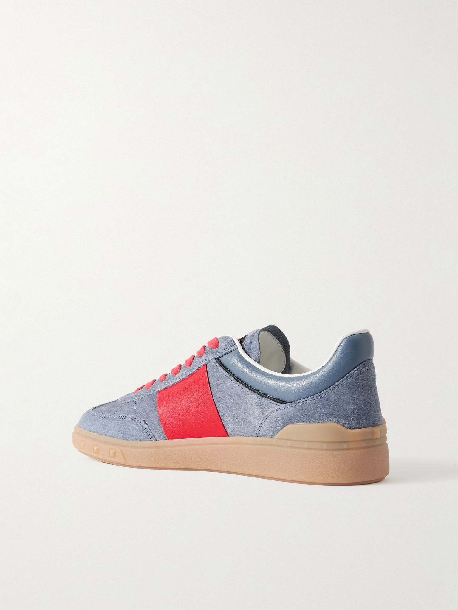 Upvillage Leather-Trimmed Suede Sneakers Gray - 4