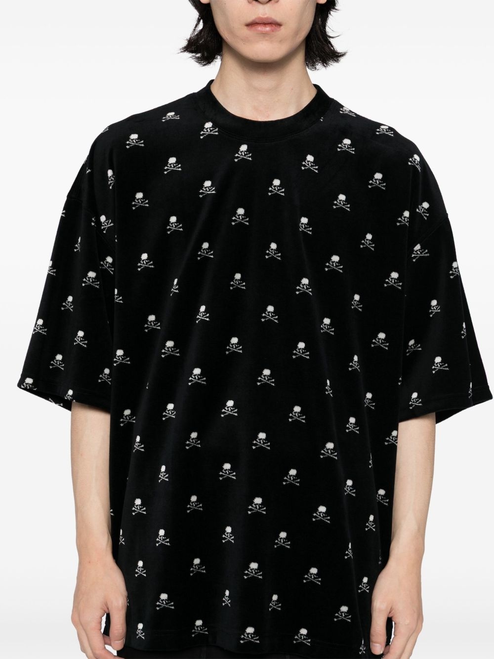velvet logo-print T-shirt - 4