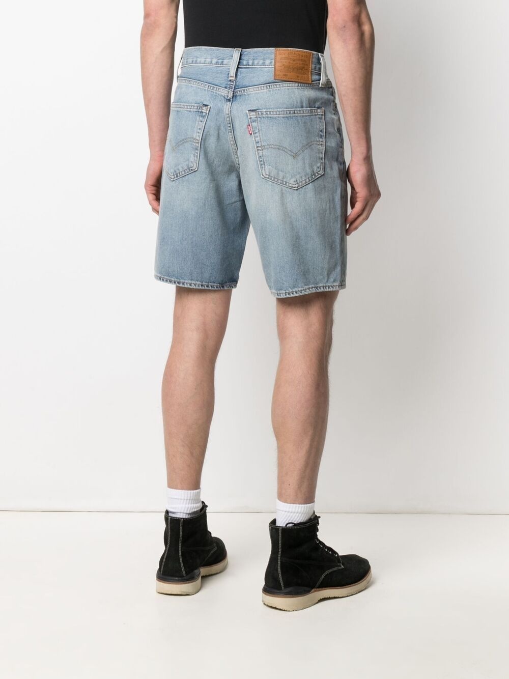 knee-length denim shorts - 4