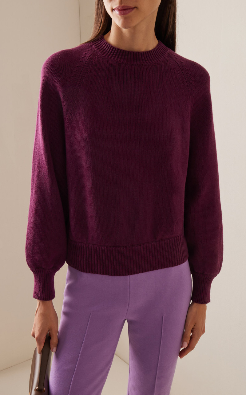 HIGH SPORT Exclusive Cotton Sweater burgundy outlook
