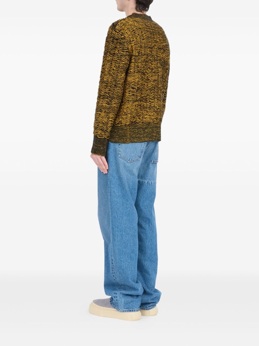 textured crew-neck sweater - 5