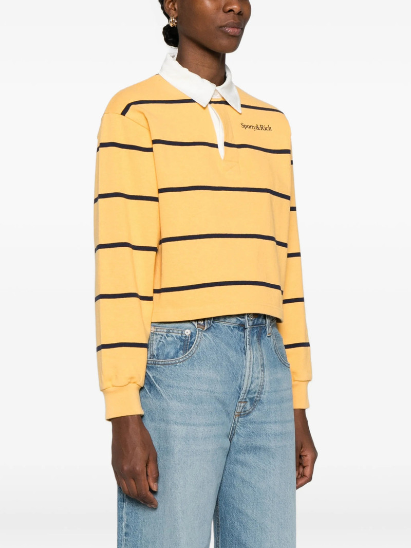 Sporty & Rich Sporty & Rich Striped Long-sleeved Polo Top outlook