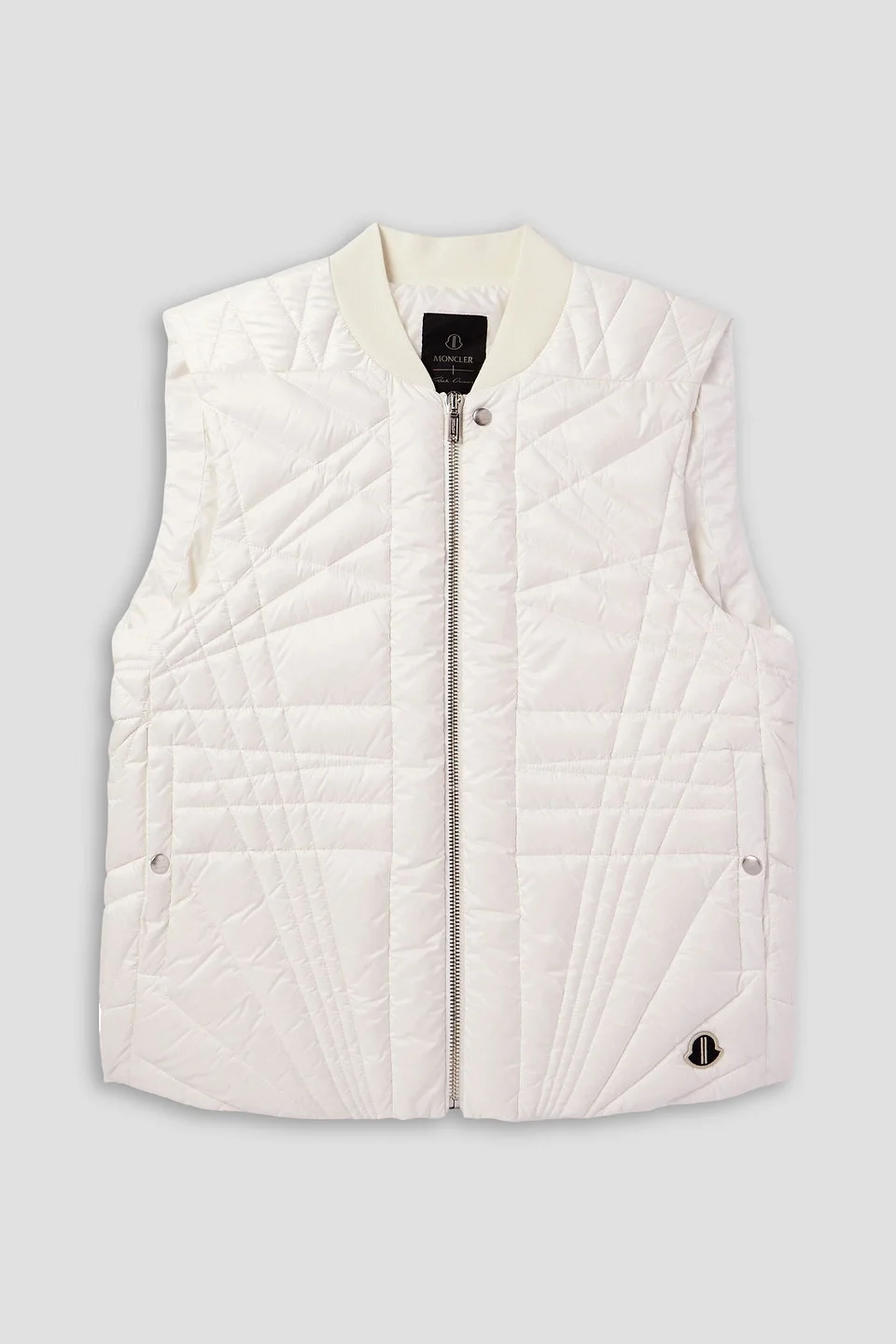 Logo-appliquéd quilted padded shell down vest - 1