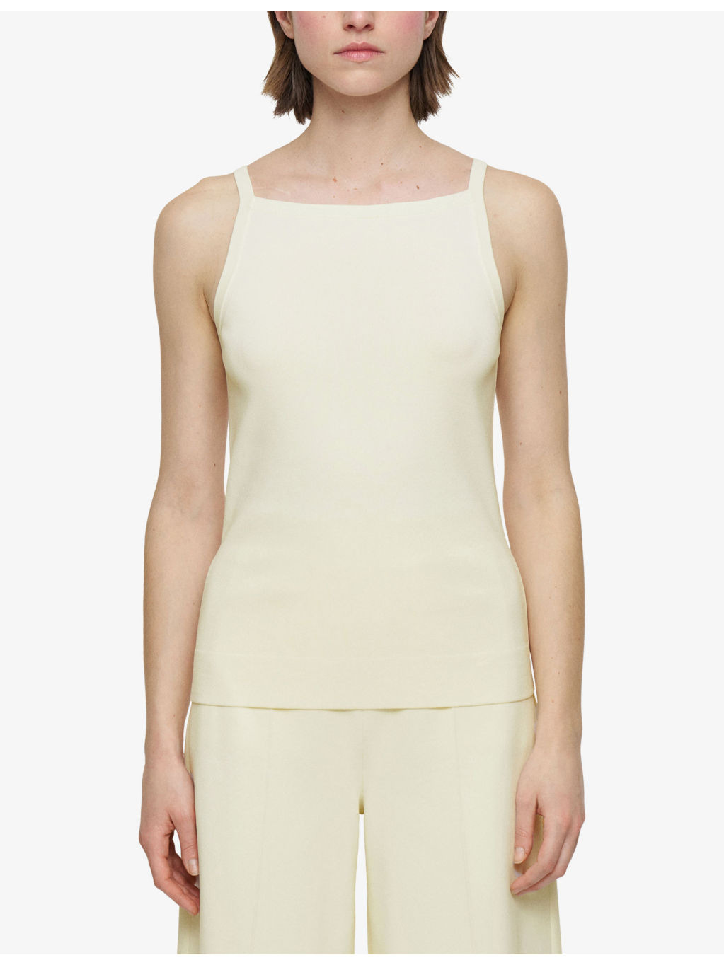 Square-Neck Slim-Fit Stretch-Knit Vest - 3