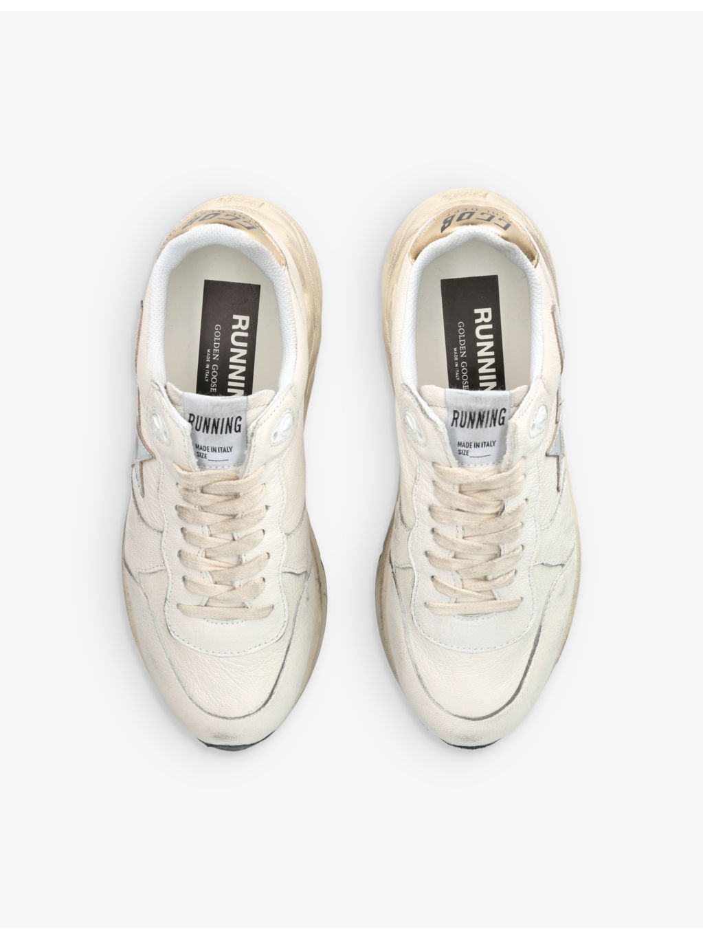 Running Sole metallic star-patch leather trainers - 2