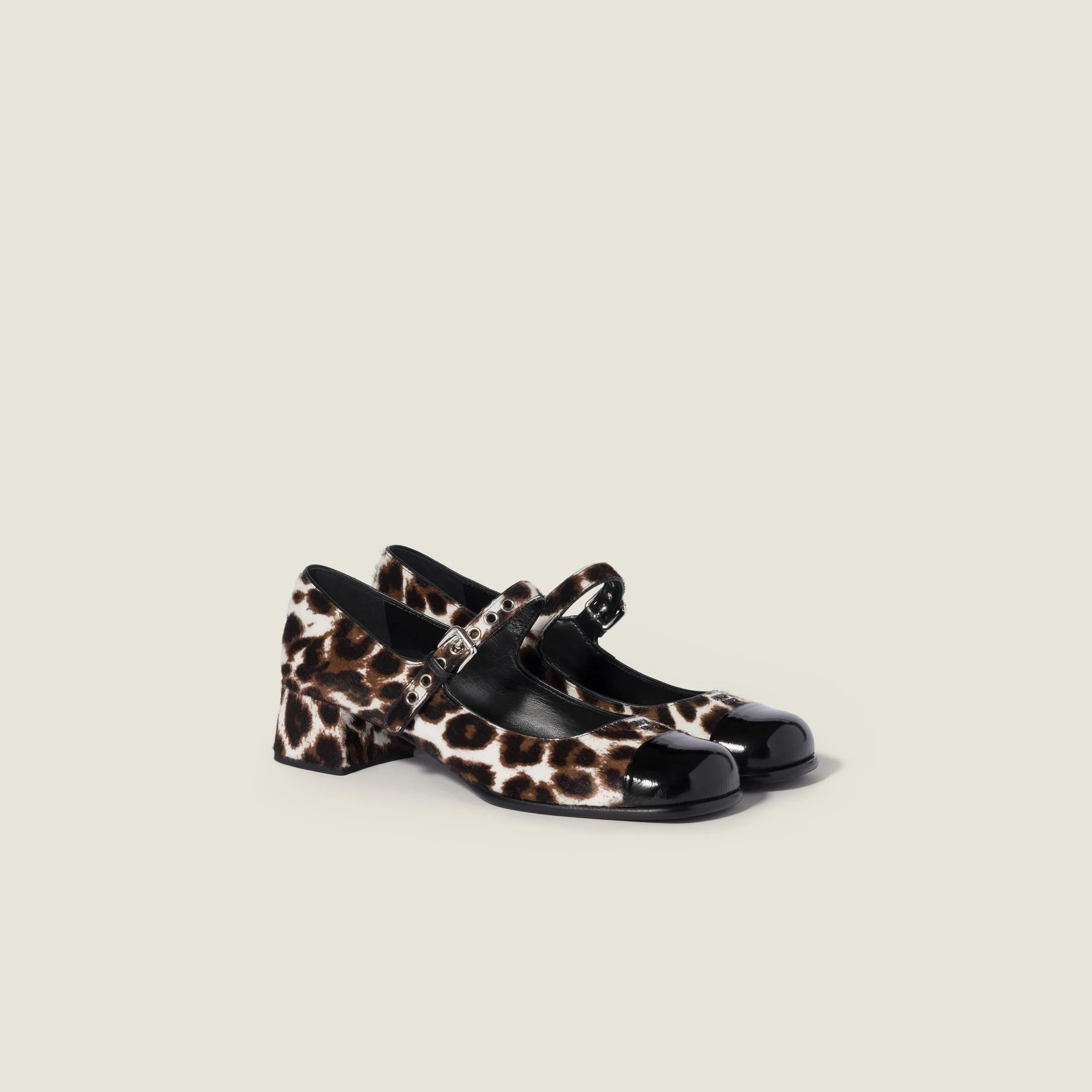 Printed leather and naplak pumps - 1