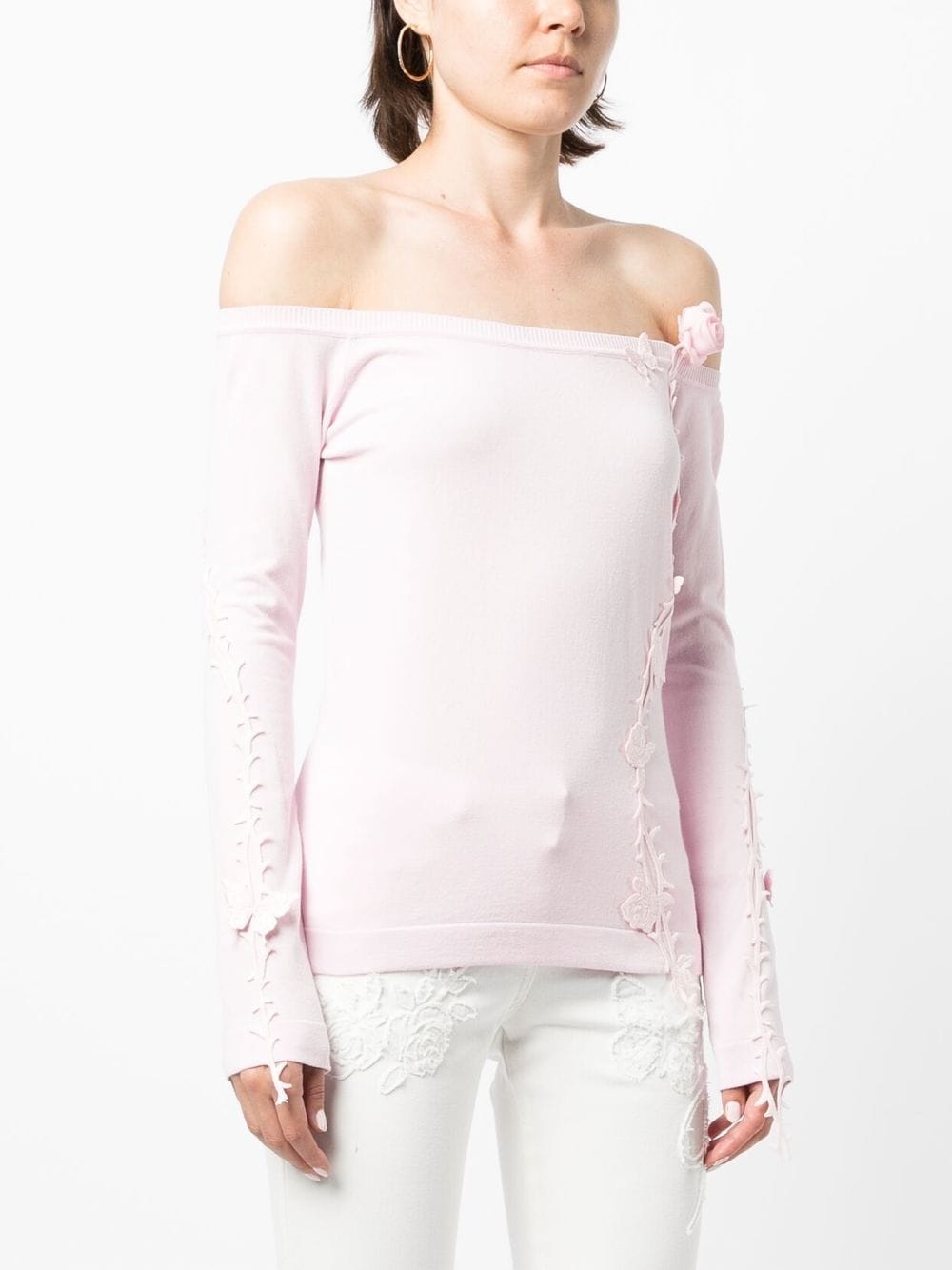 floral-appliquÃ© knitted top - 3