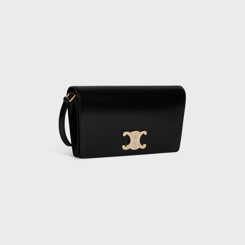 CELINE TRAPEZE TRIOMPHE BAG WITH STRASS CLOSURE in shiny calfskin outlook