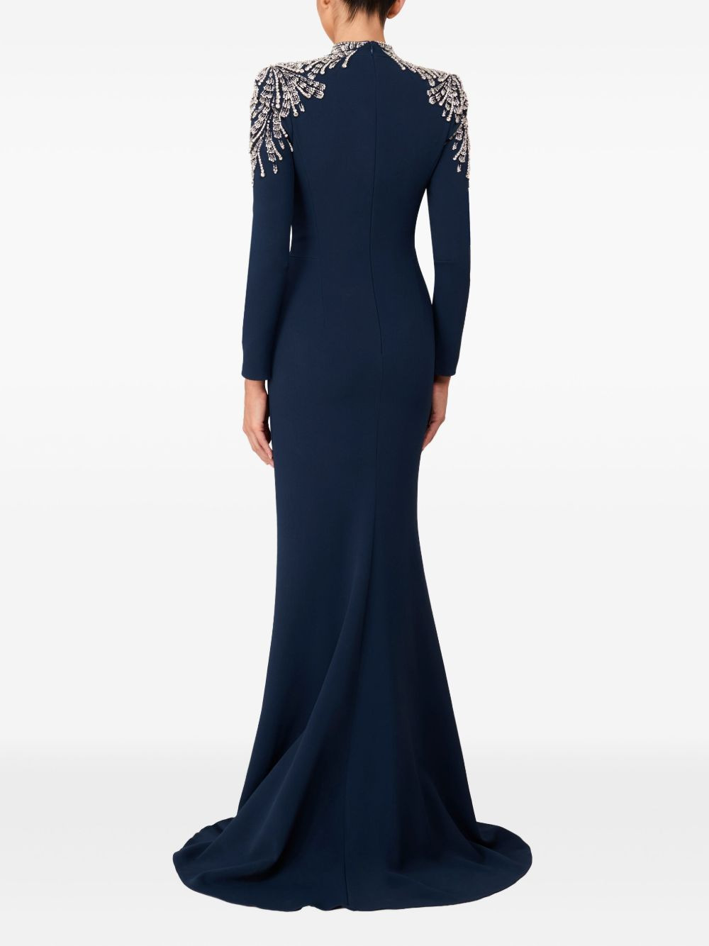 embellished-shoulders mock-neck maxi dress - 3
