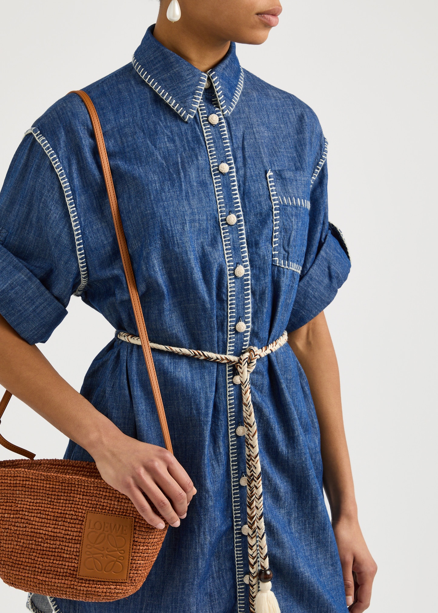 Zimmermann Denim mini shirt dress | harveynichols | REVERSIBLE