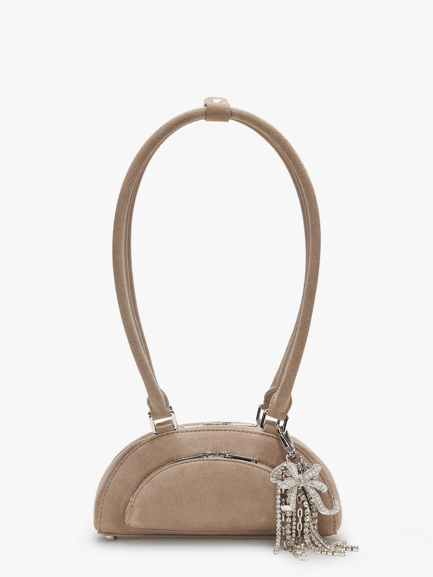 Suede Shoulder Bag With Charms - 1
