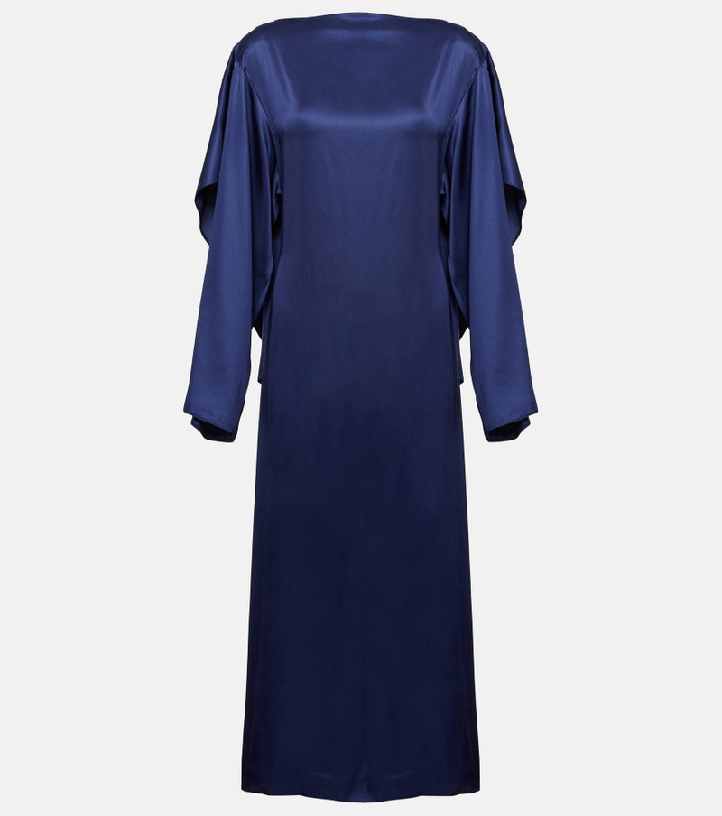 Draped satin midi dress - 1
