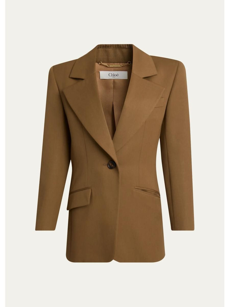 Virgin Wool Notch-Lapel Jacket 1