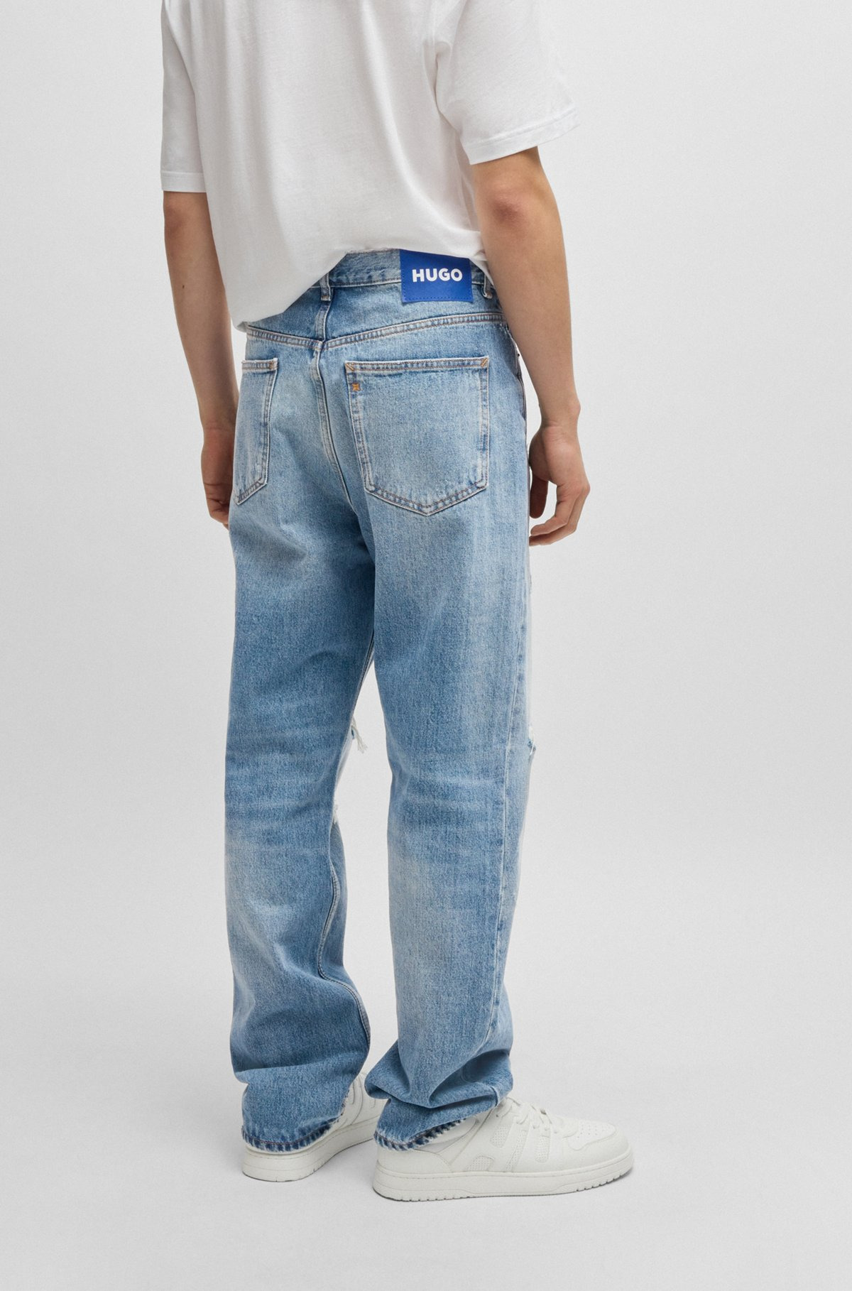 BAGGY-FIT JEANS IN STONEWASHED BLUE DENIM - 4