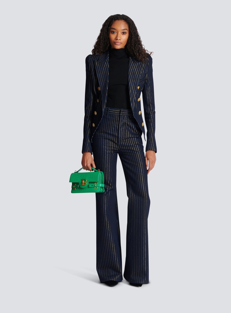 Balmain Flared jeans with lurex stripes outlook