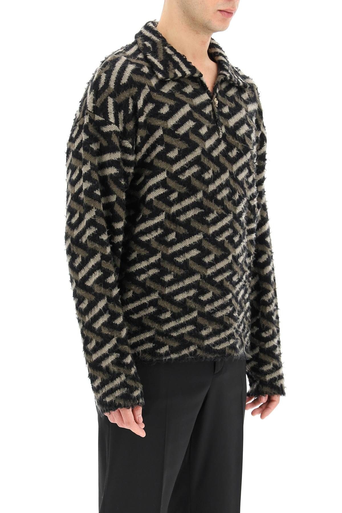 BRUSHED JACQUARD WOOL SWEATER - 3