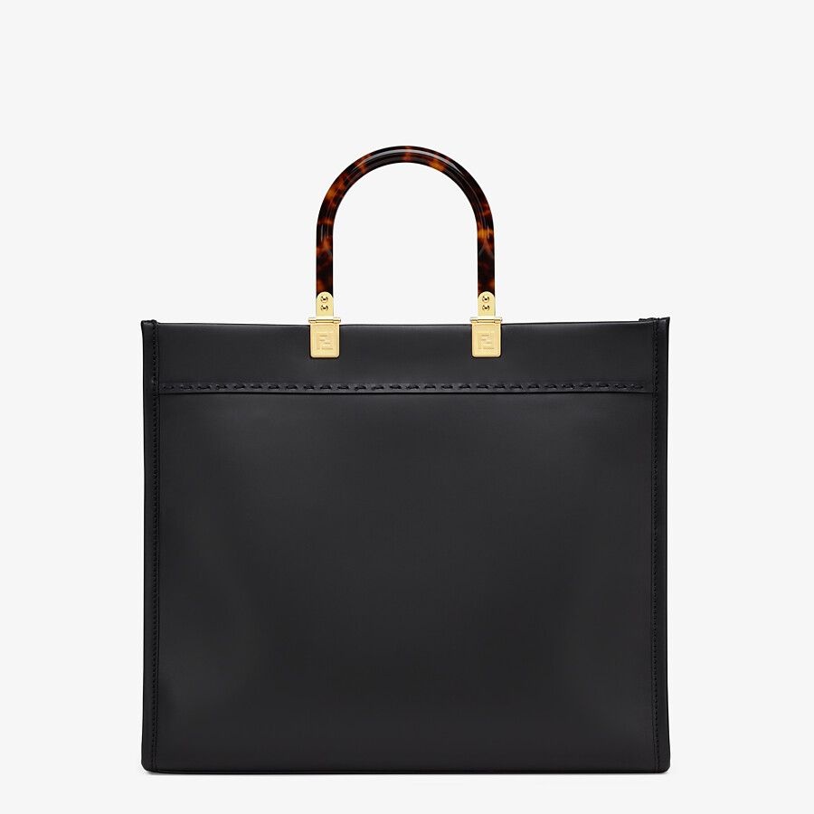 Black leather shopper - 4