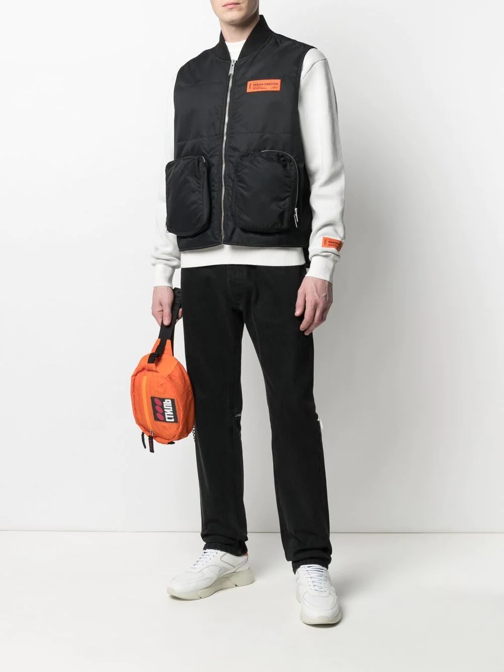 zip pocket vest jacket - 2