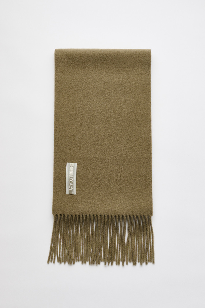 Estate Scarf Olive Double Wool 1