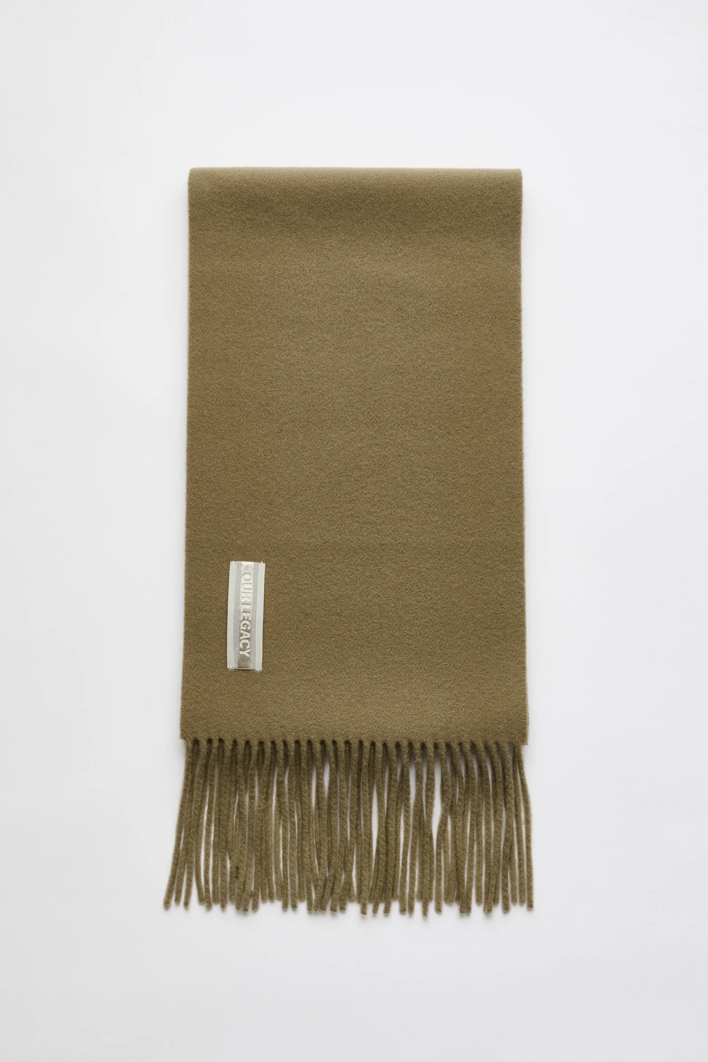 Estate Scarf Olive Double Wool - 1