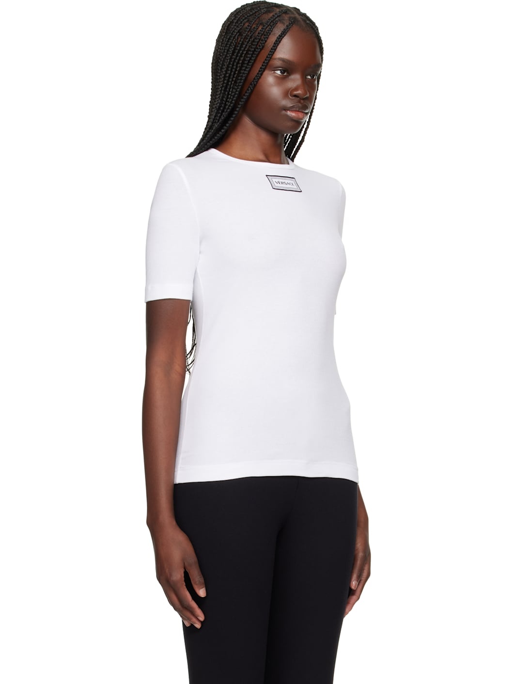 White Rib & Embroidery Patch T-shirt - 2