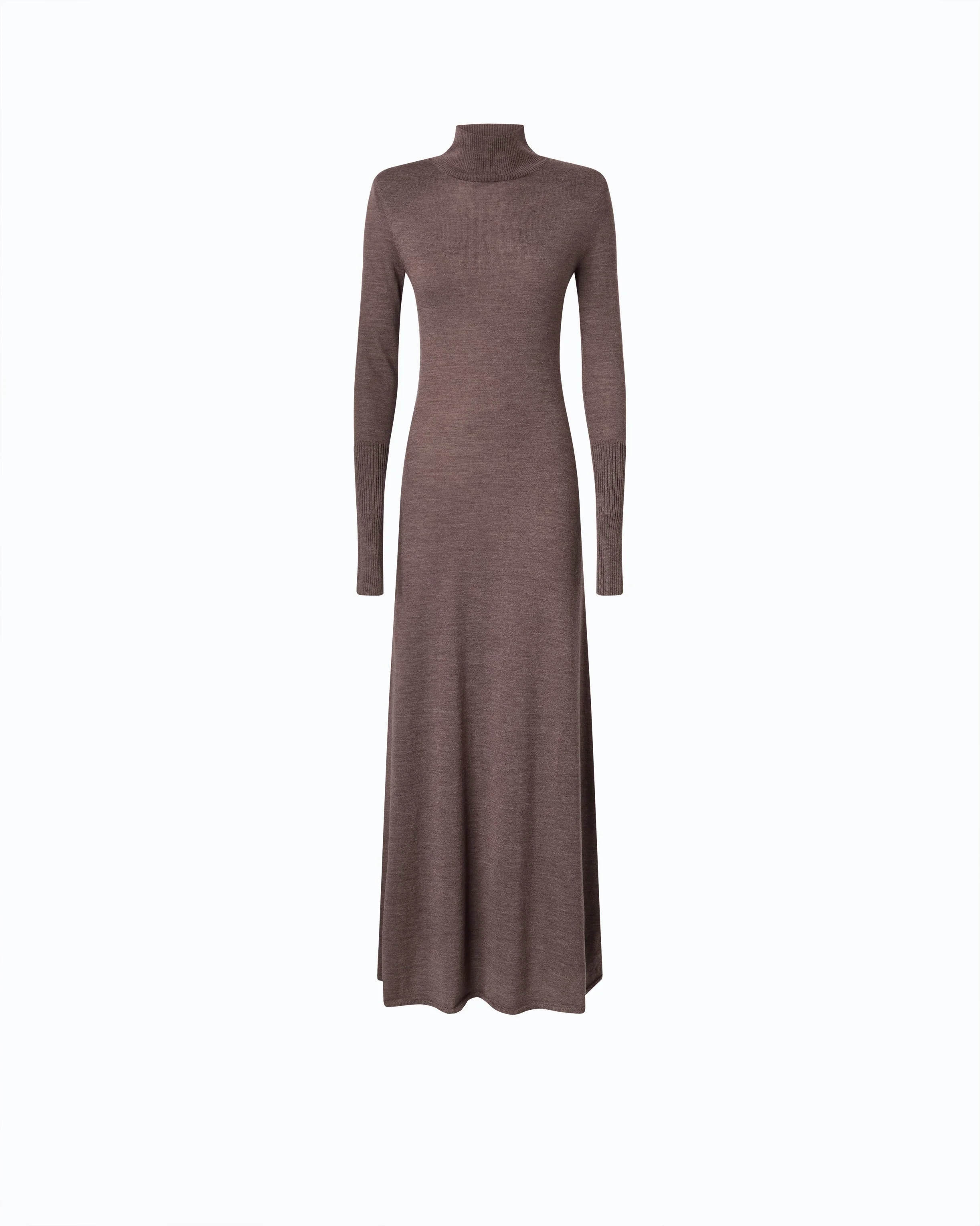 LONG TURTLENECK DRESS IN MERINO WOOL - 1