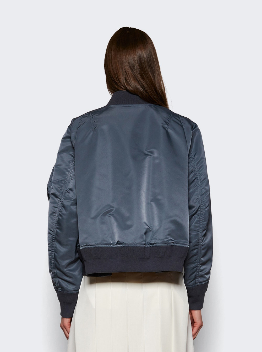 Twill Bomber Jacket Blue And Grey - 5