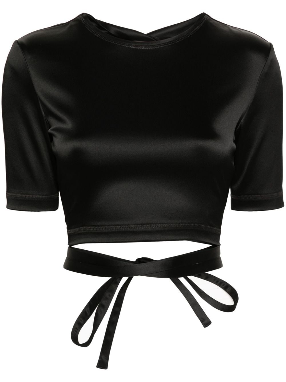 open-back satin T-shirt - 1