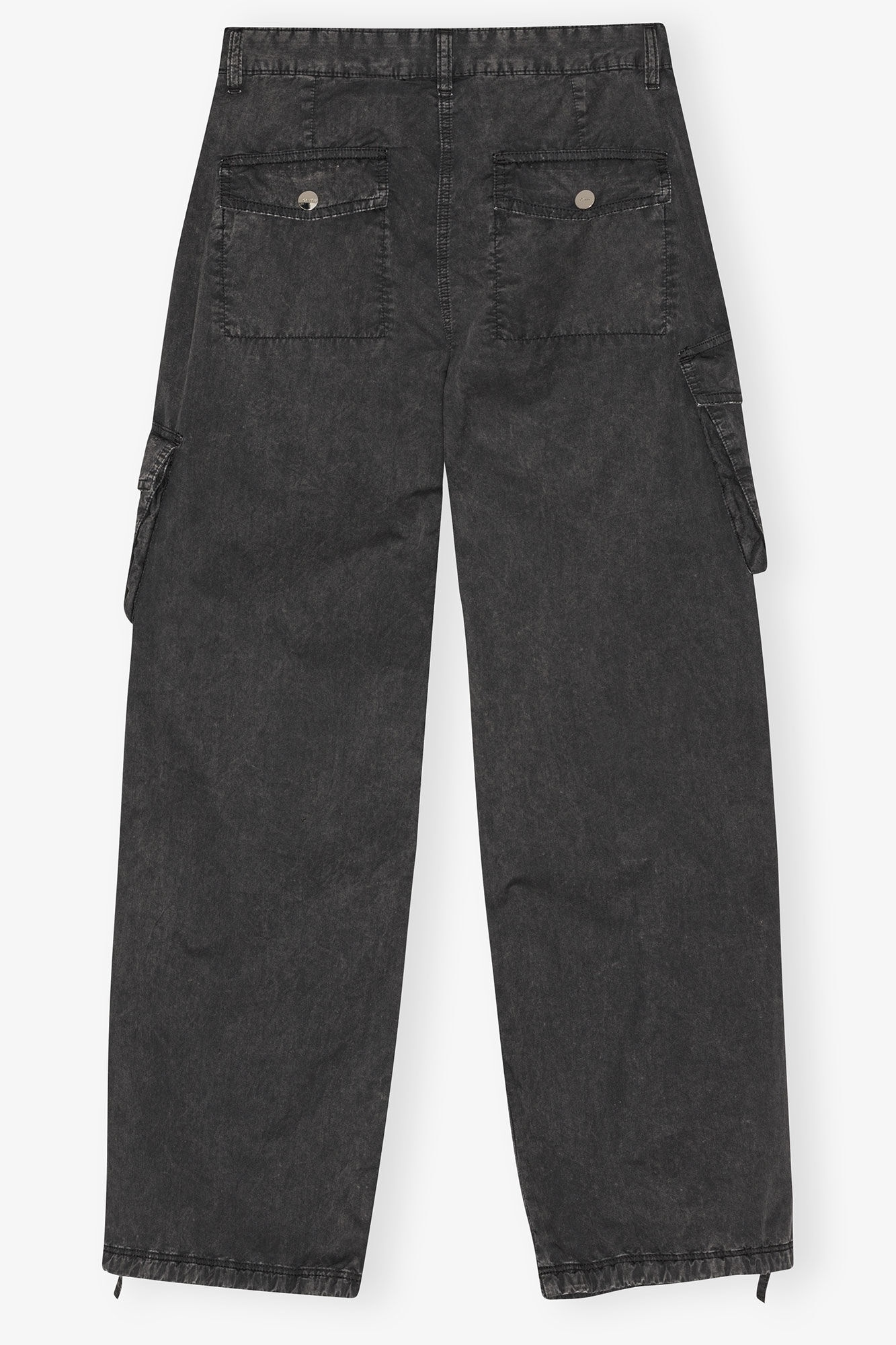 BLACK WASHED TWILL PANTS - 6