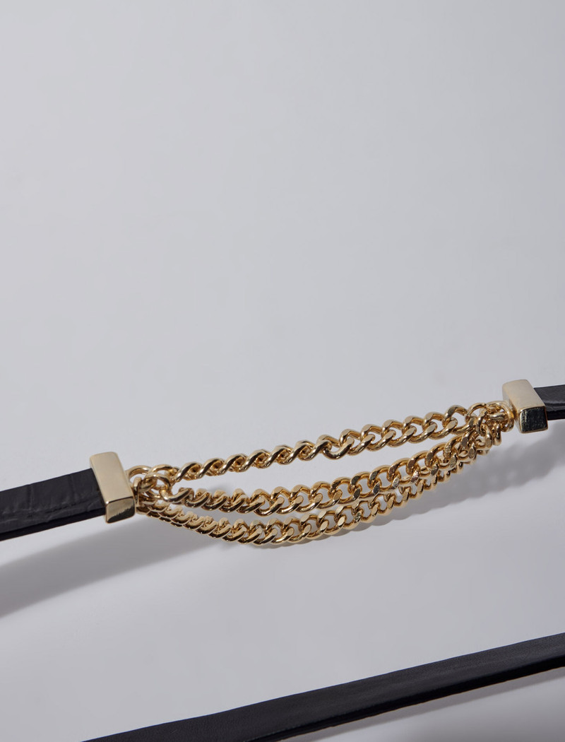 Clover leather and chain belt 4