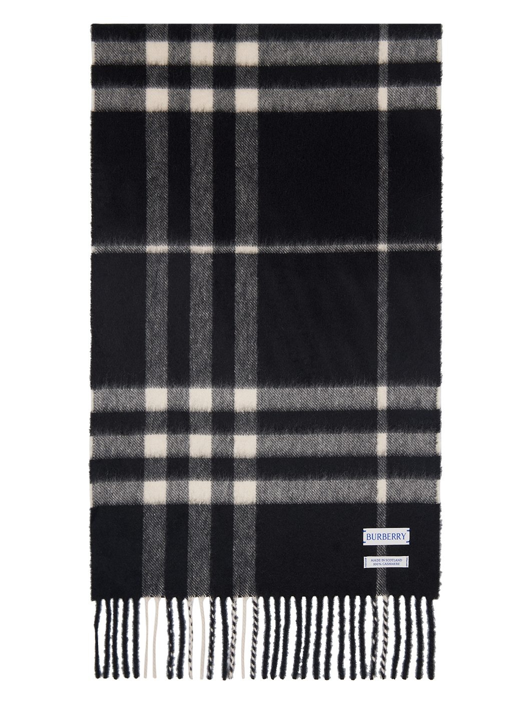Black Check Cashmere Scarf - 2