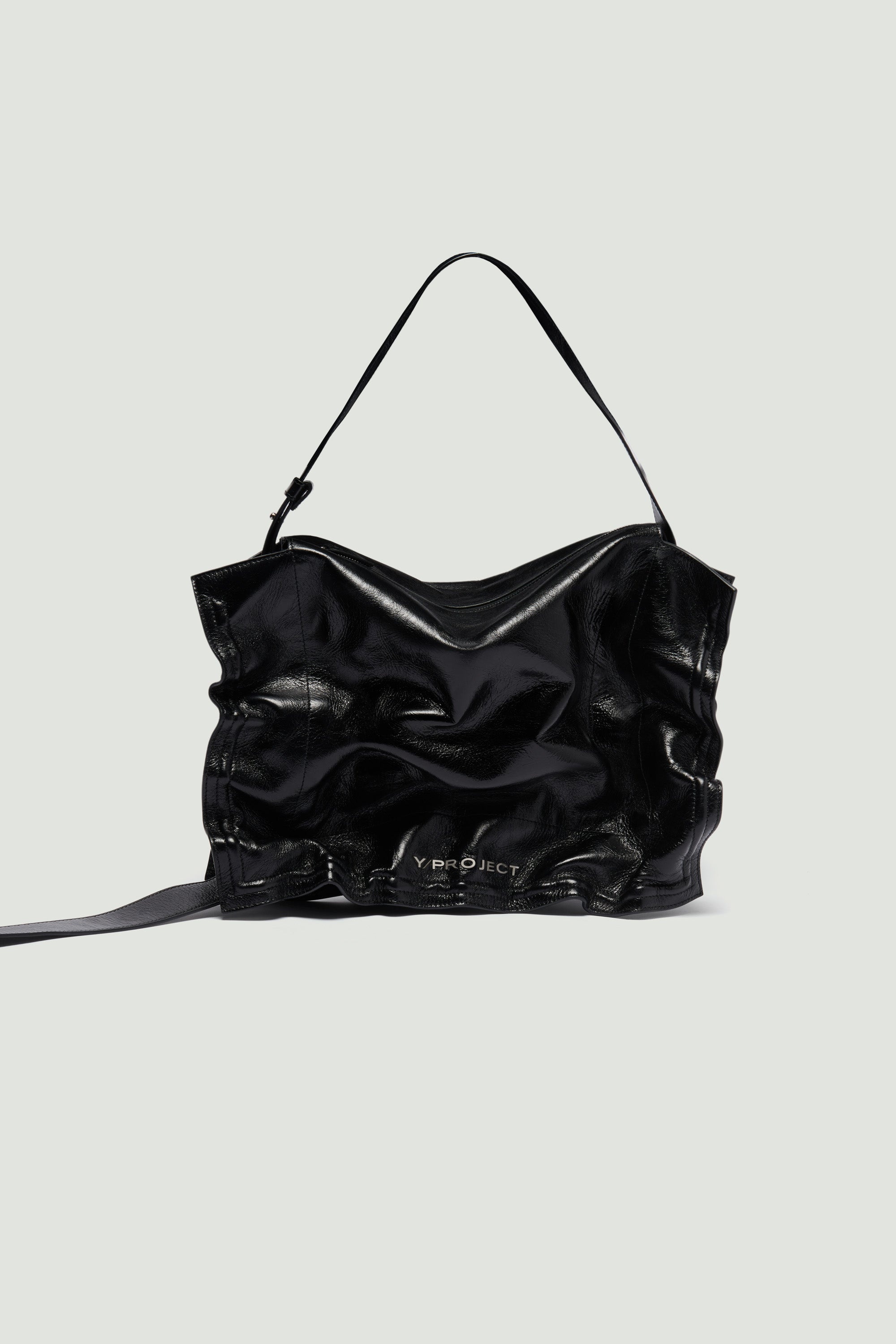 【Y PROJECT】 Wire Cabas Shoulder Bag WBAG24 S25 SHINY BLACK Y. Project Wire Cabas Leather Shoulder Bag in Black | Lyst