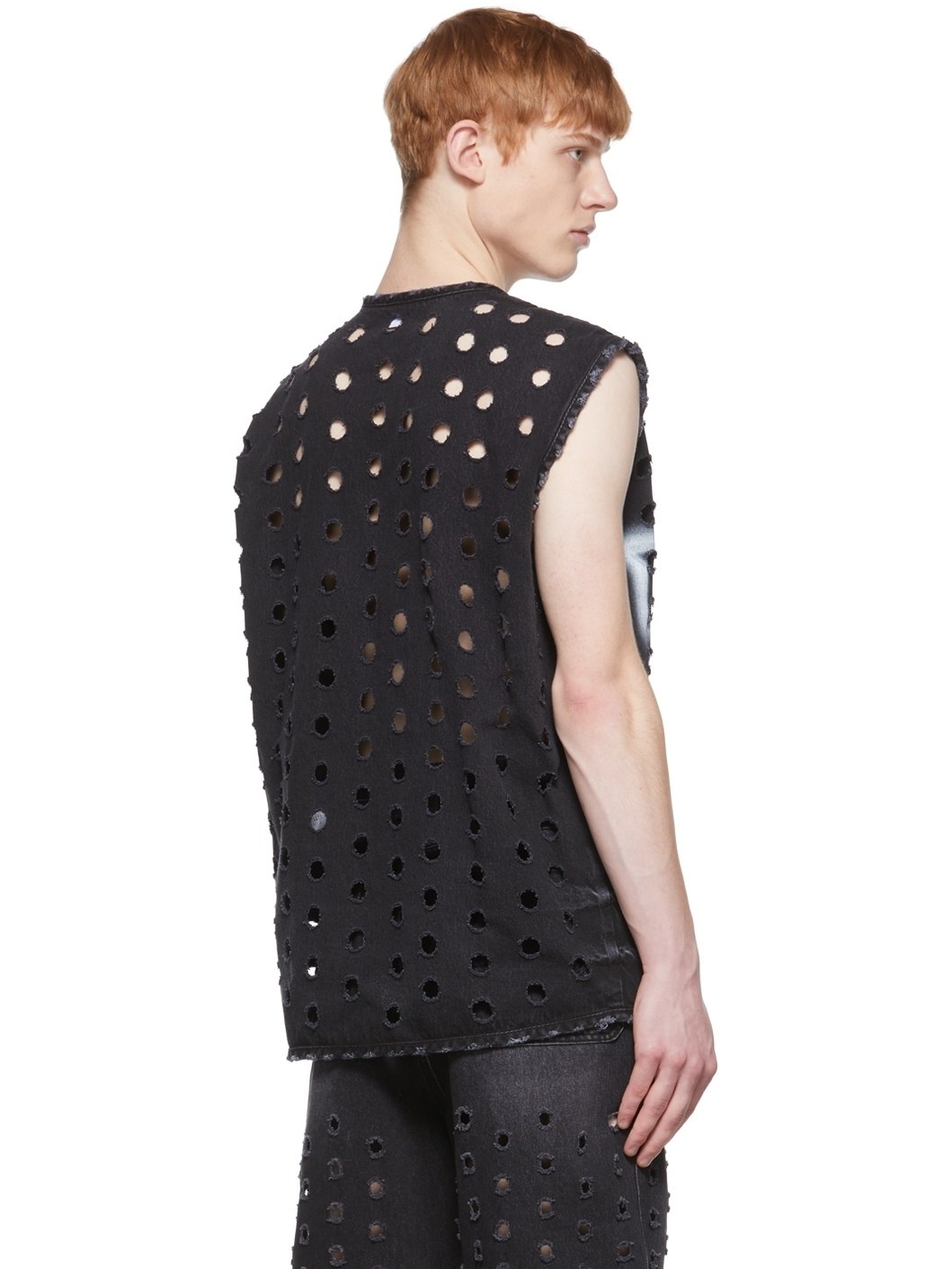 Black Cotton Vest - 3