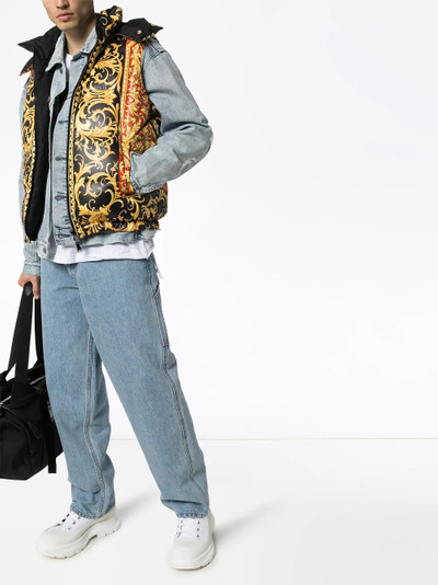 VERSACE reversible baroque-print padded gilet outlook