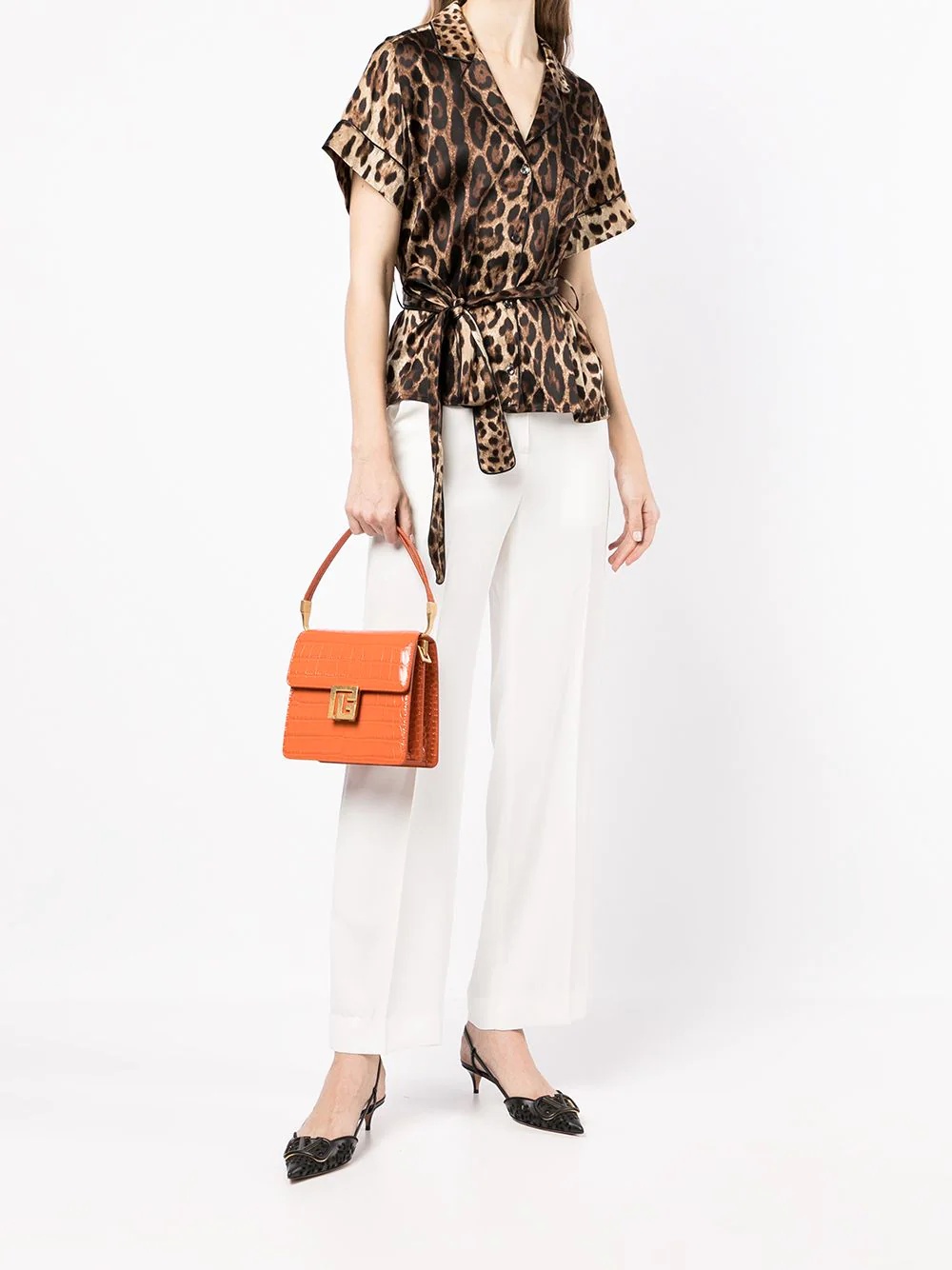 leopard-print tie-waist shirt - 2