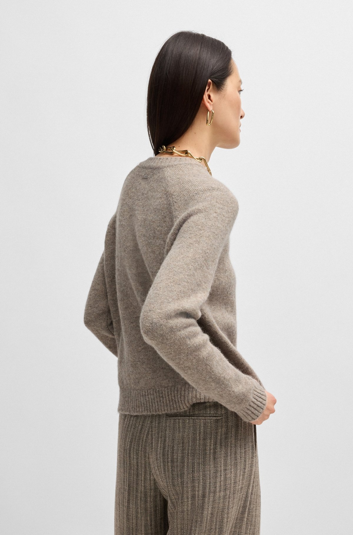 CREW-NECK SWEATER IN STRETCH FABRIC - 4