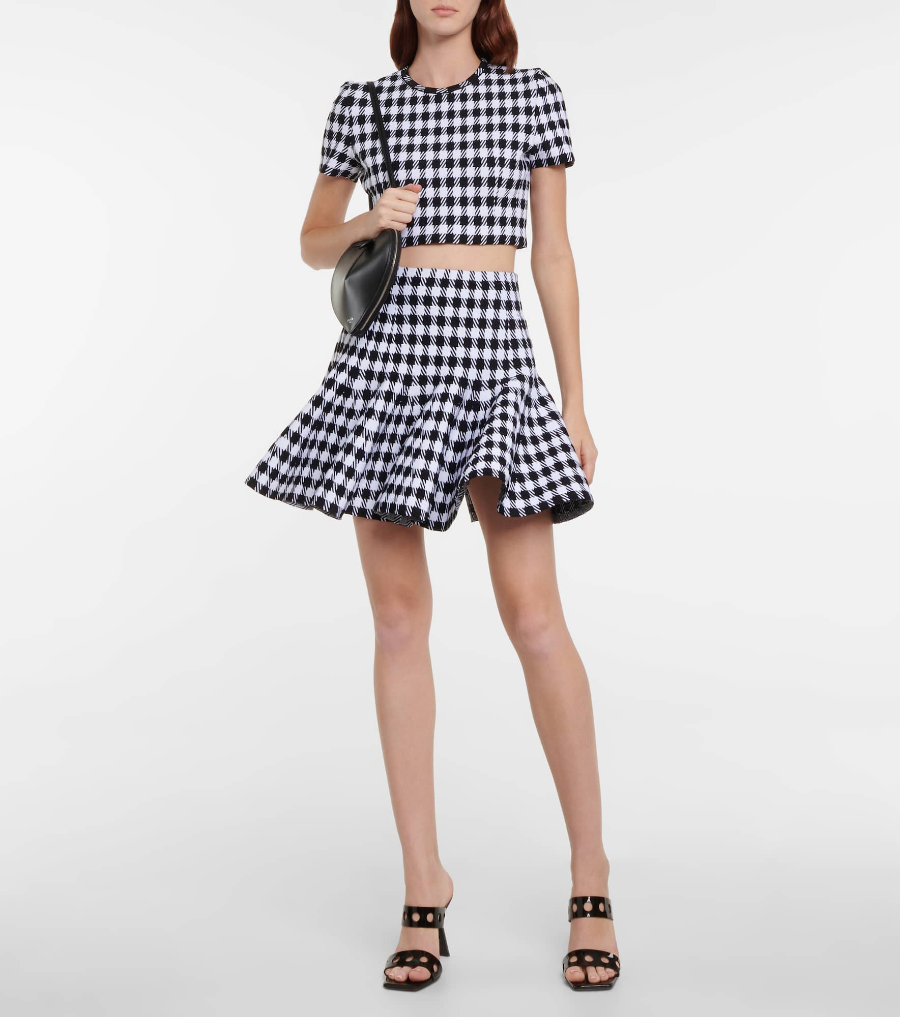 Houndstooth cropped top - 2