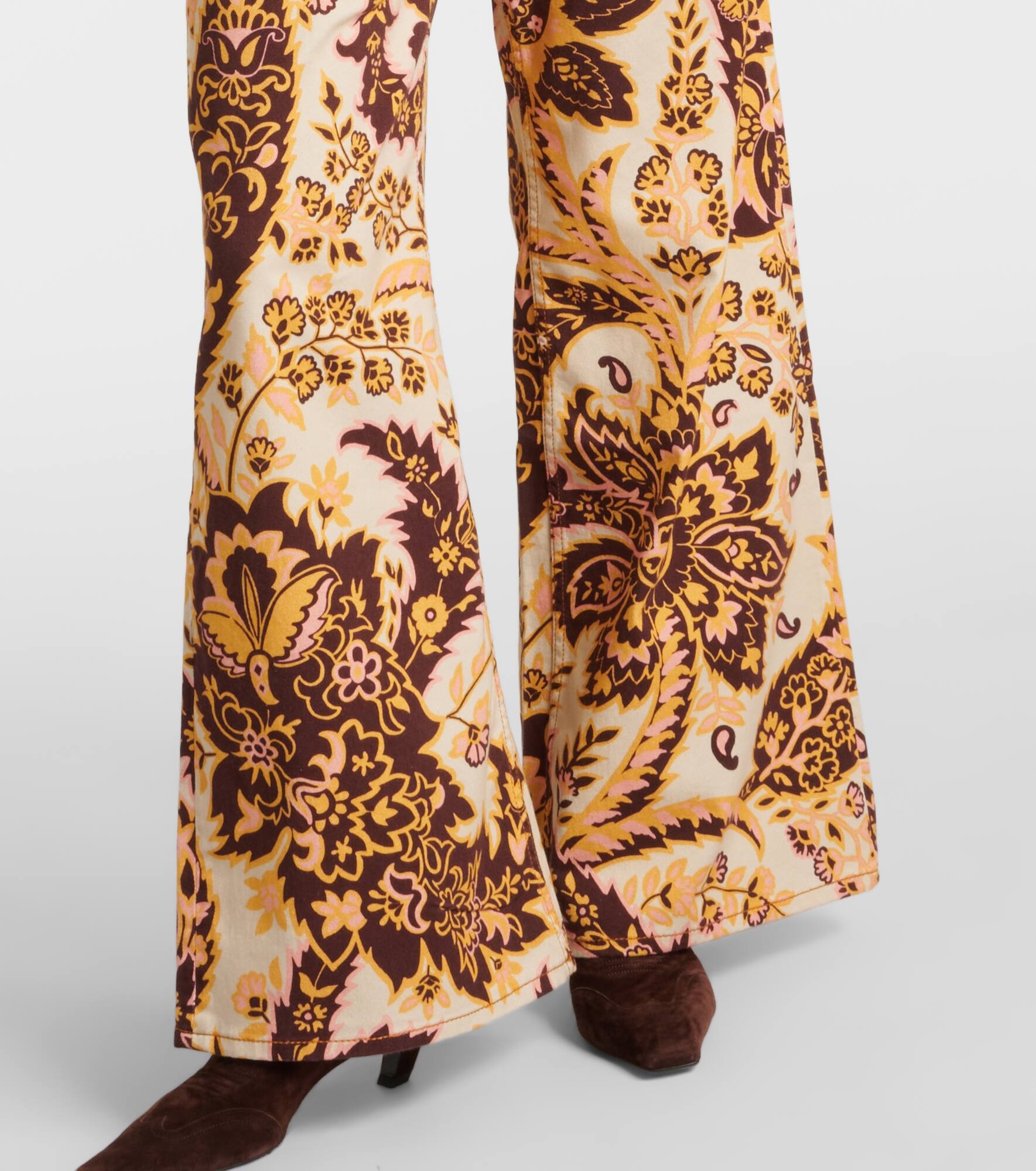 Floral high-rise wide-leg jeans - 6