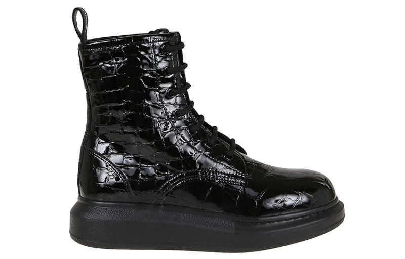 Alexander McQueen (WMNS) Alexander McQueen Crocodile Effect High Hybrid boots 'Black' 633922WHY201000 outlook