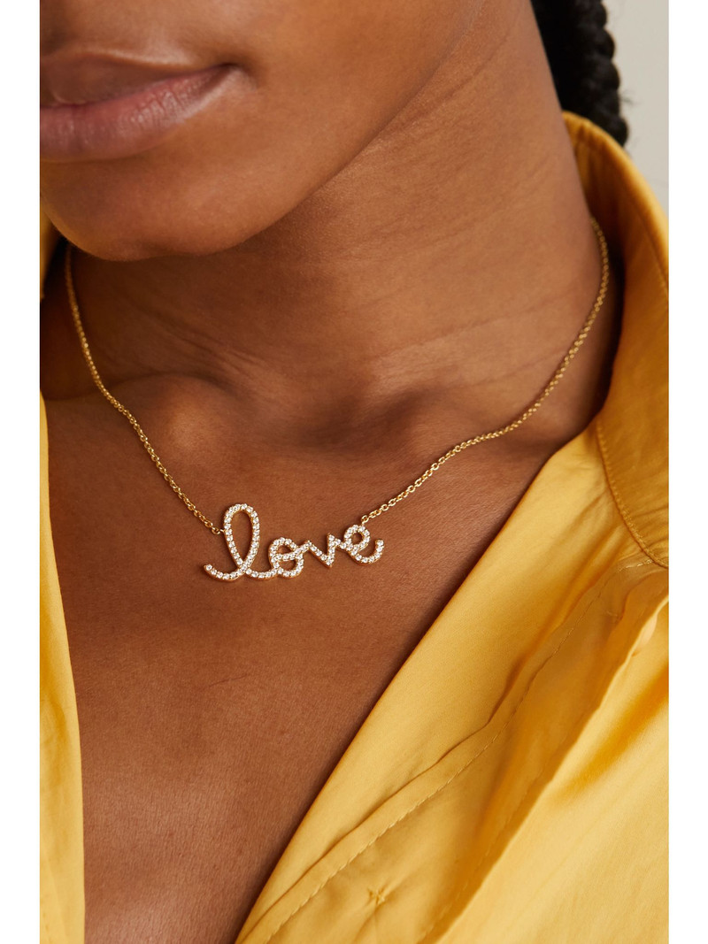 SYDNEY EVAN Big Love 14-karat gold diamond necklace Gold outlook