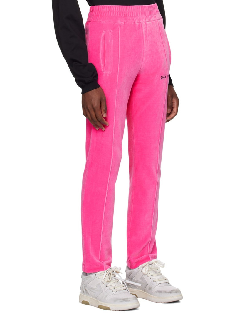 Palm Angels Pink Embroidered Sweatpants outlook