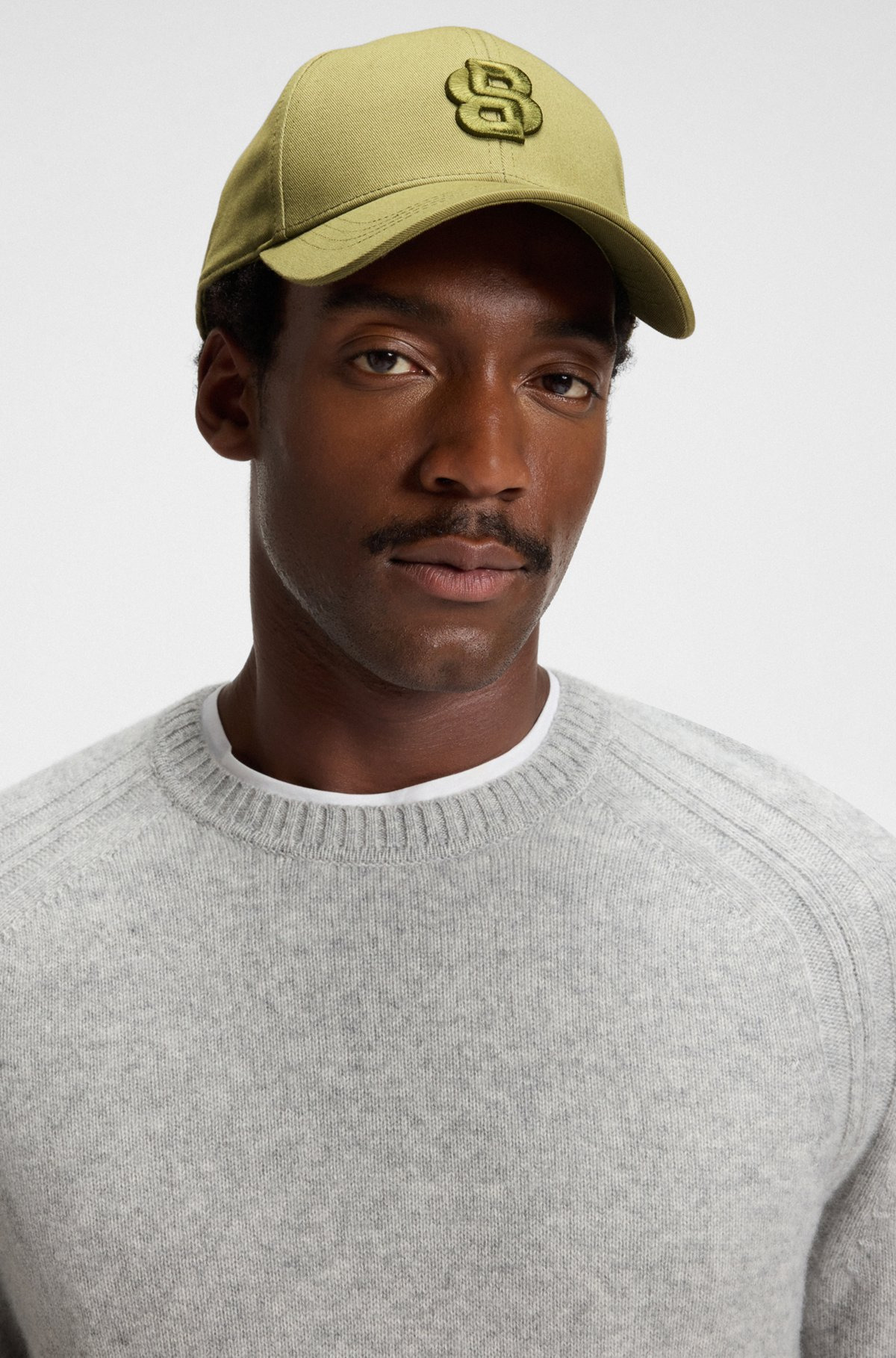 COTTON-TWILL CAP WITH EMBROIDERED DOUBLE B MONOGRAM - 4