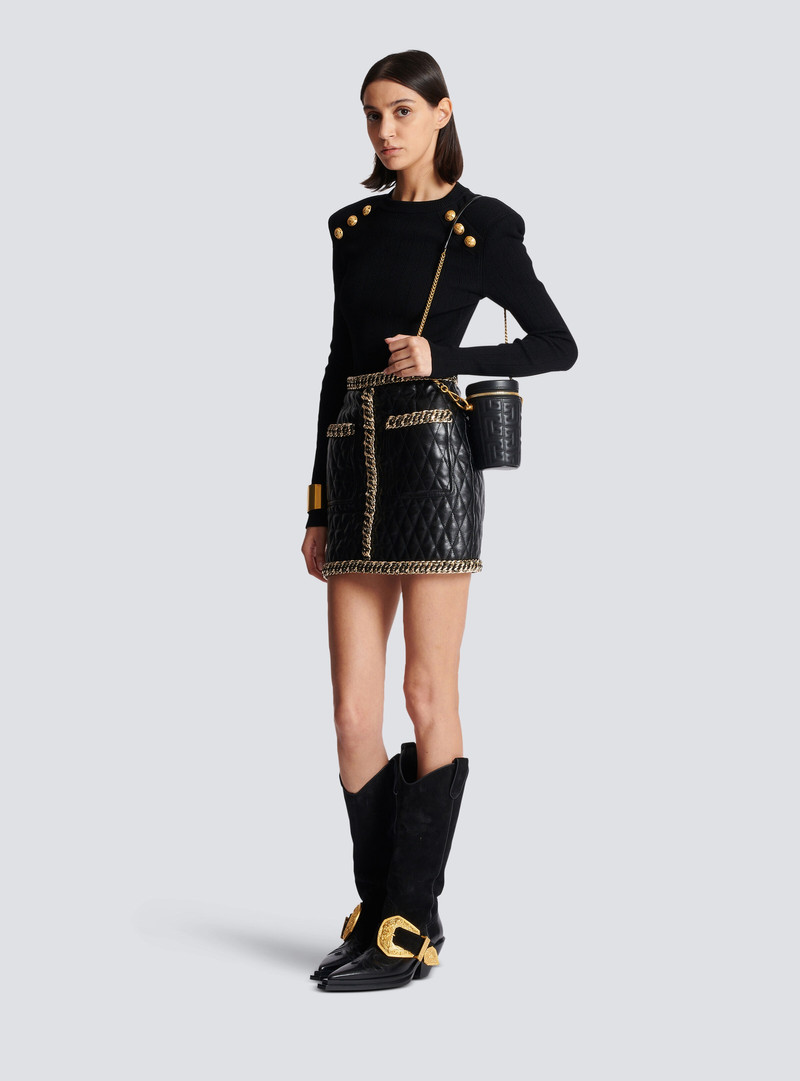 Balmain 1945 quilted leather minaudière bag outlook