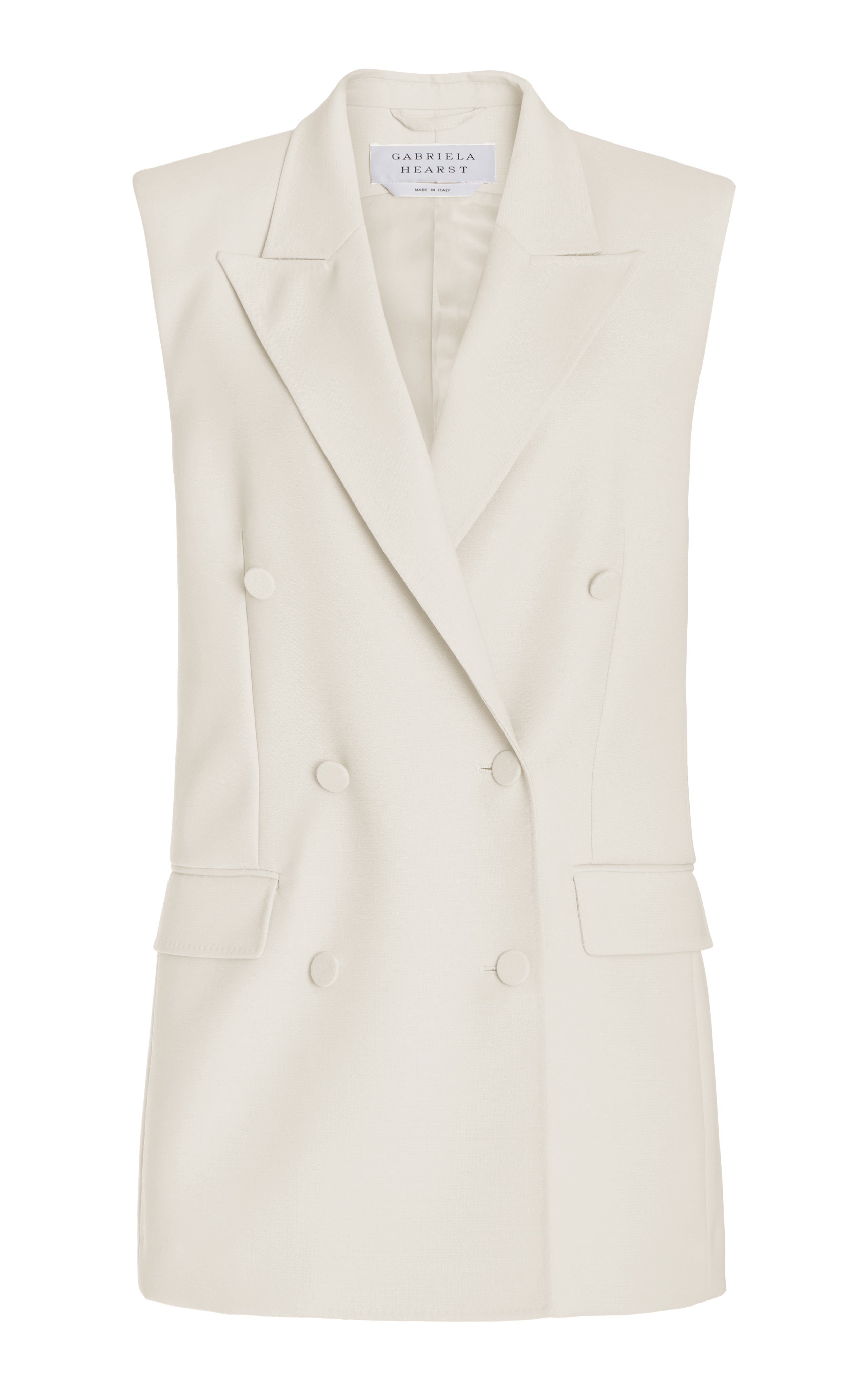 Mayte Vest in Ivory Wool - 1