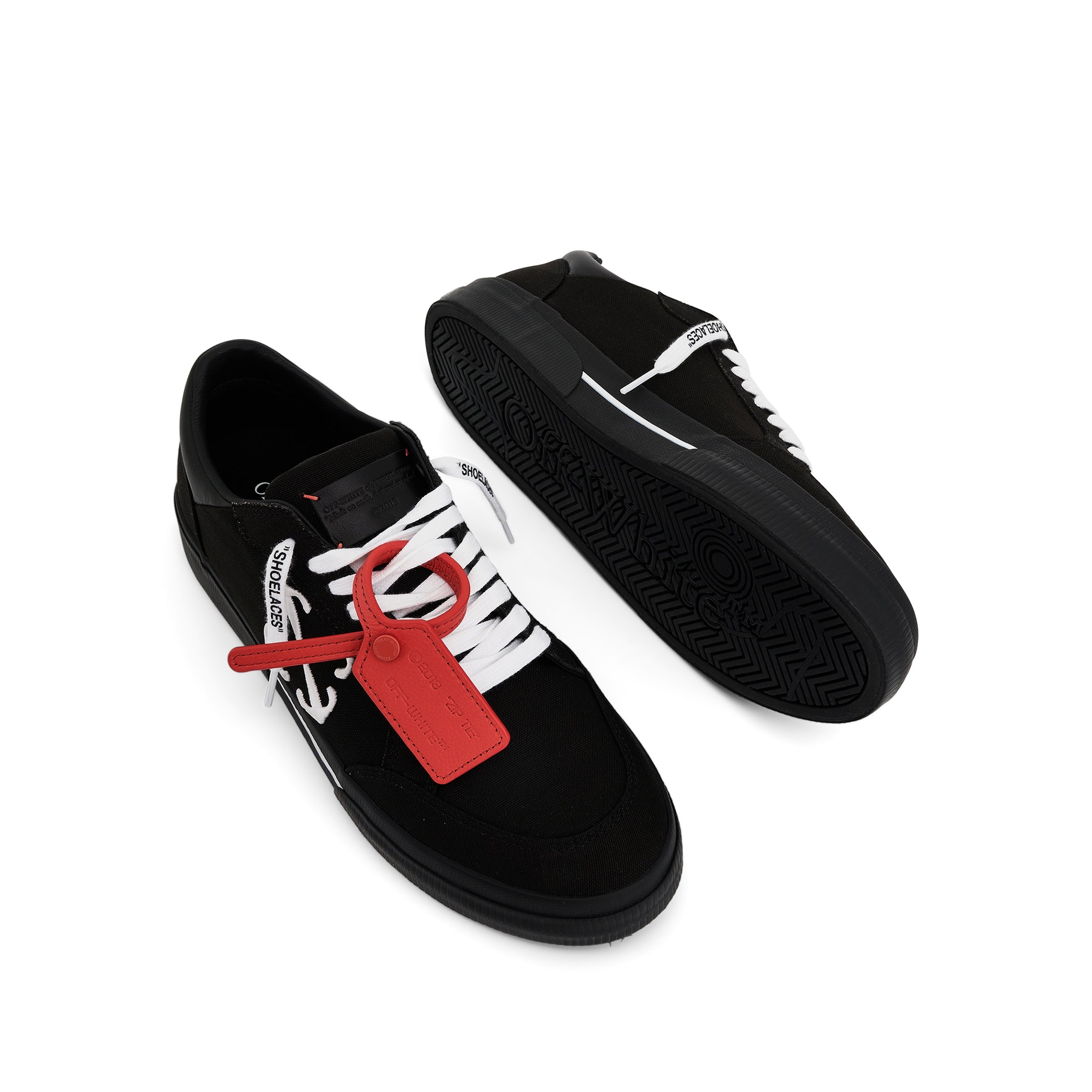 New Low Vulcanized Canvas Sneaker in Black/White - 4