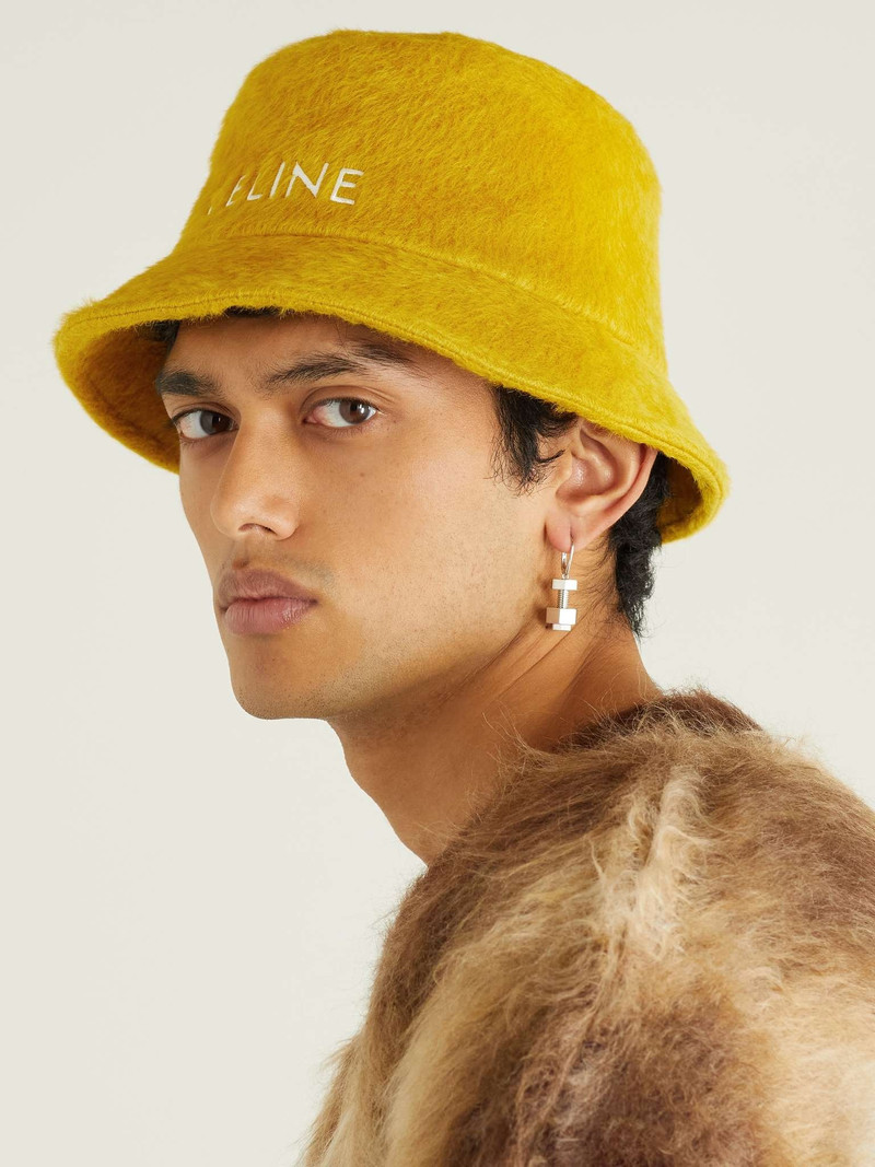 CELINE Logo-Embroidered Alpaca and Wool-Blend Bucket Hat outlook