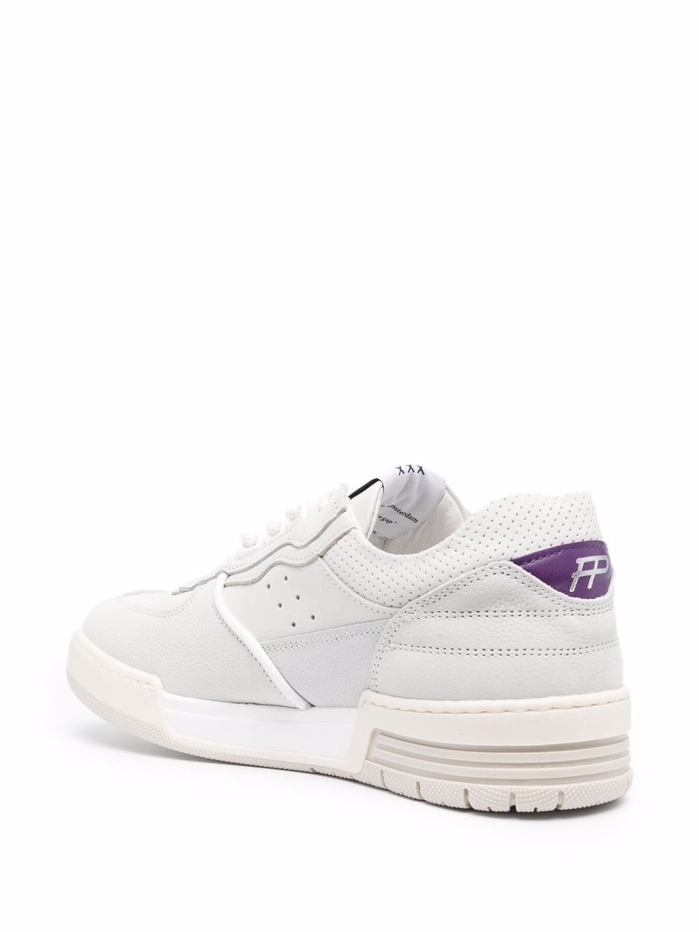 perforated-detail low-top sneakers - 3