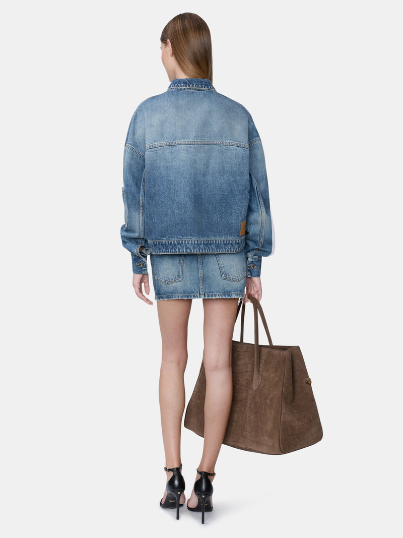 WOMEN'S DENIM CARPENTER MINI SKIRT 4
