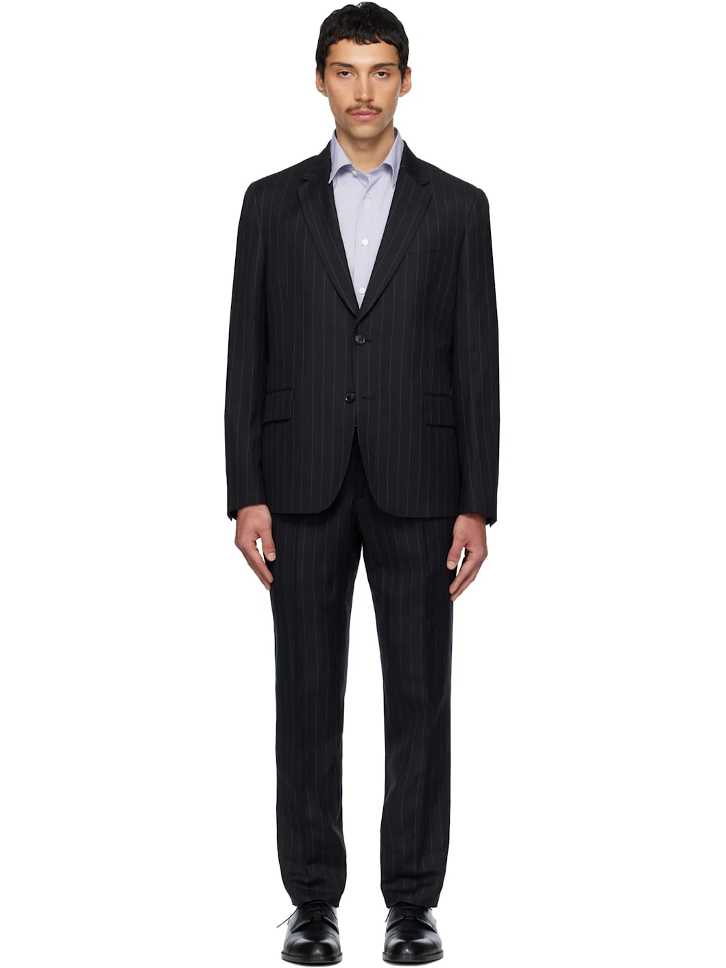 Black Tailored Two-Button Suit - 1